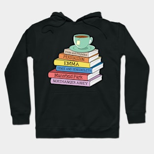 Jane Austen Books and Tea Funny Book Lover Hoodie